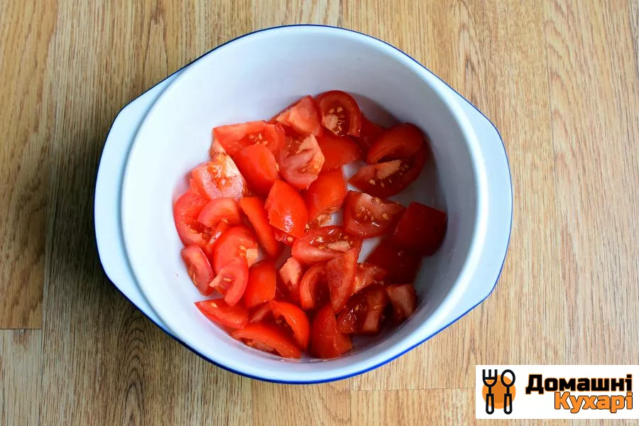 Салат з баклажанів з помідором і перцем - фото крок 3