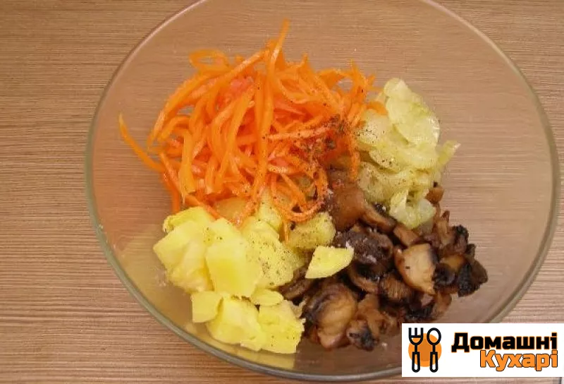 Салат з корейської моркви з грибами - фото крок 3