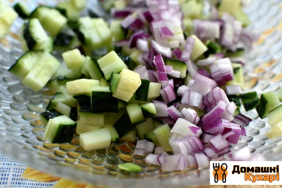 Салат з овочів-гриль зі свіжим огірком - фото крок 2