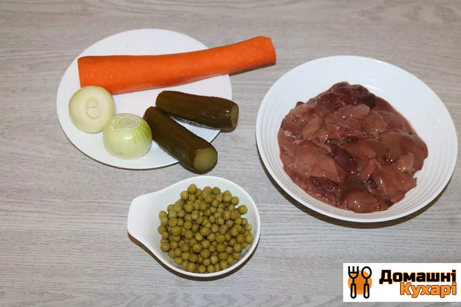Салат з печінки з горошком - фото крок 1