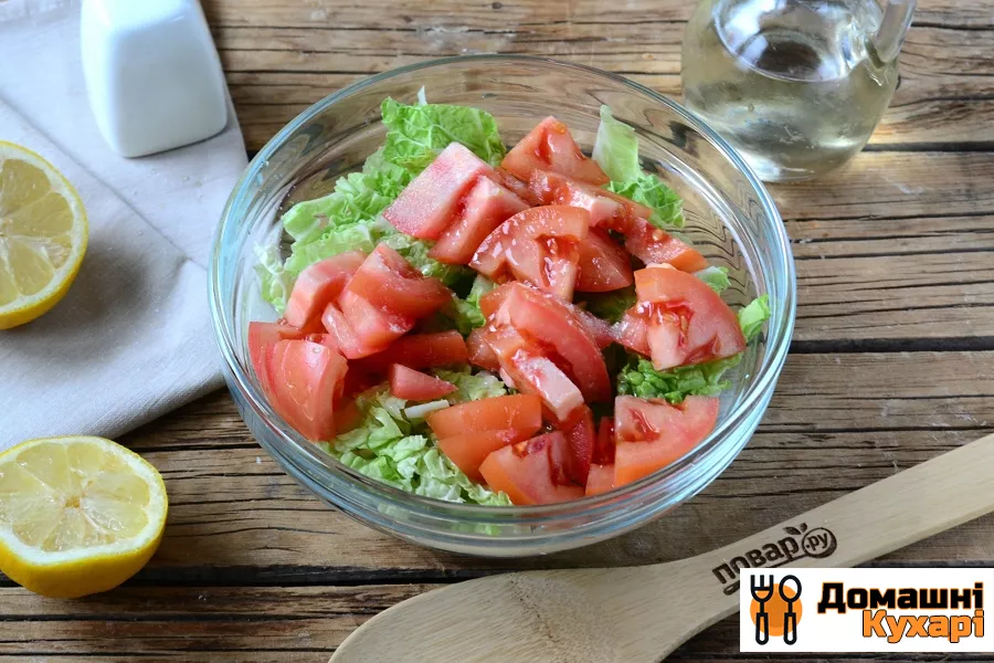 Салат з пекінської капусти і помідорів - фото крок 4