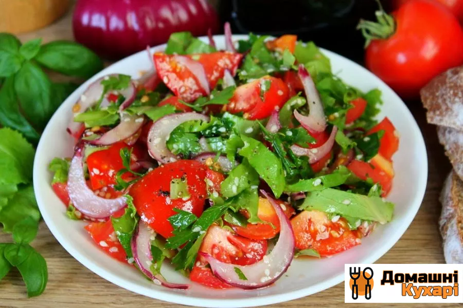 Салат з помідорів з червоною цибулею і кунжутом - фото крок 8
