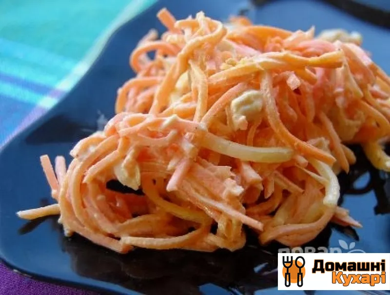 Салат с корейской морковью и грибами - фото крок 4