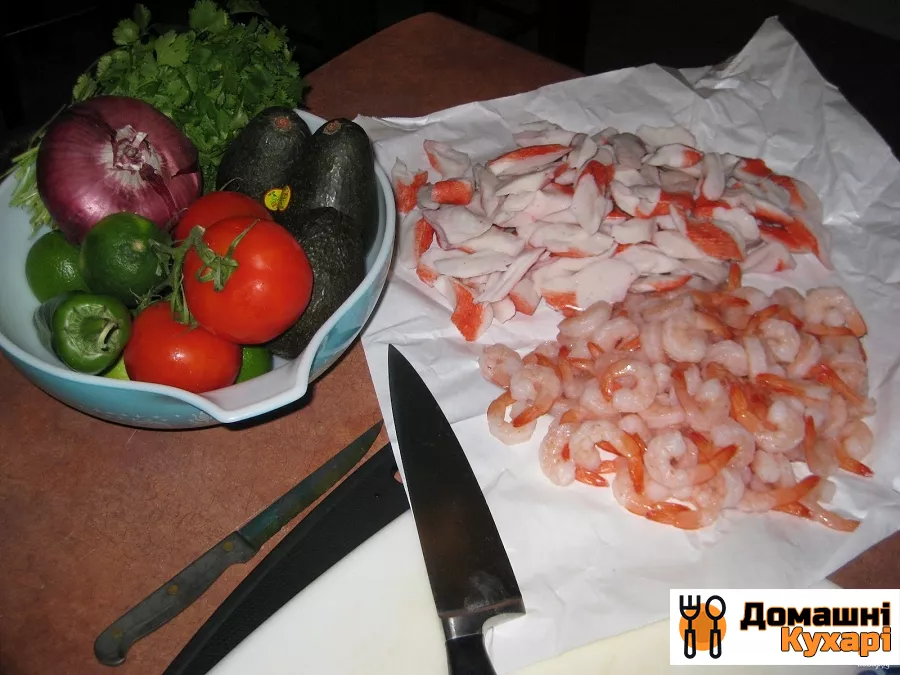 Салат з креветками і крабовим м'ясом - фото крок 1