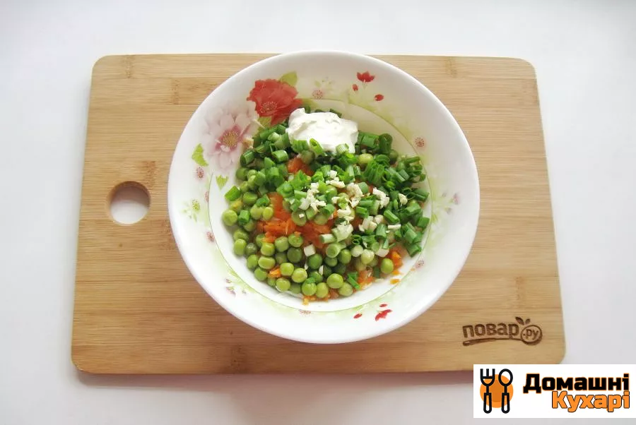 Салат із зеленим горошком і морквою - фото крок 6